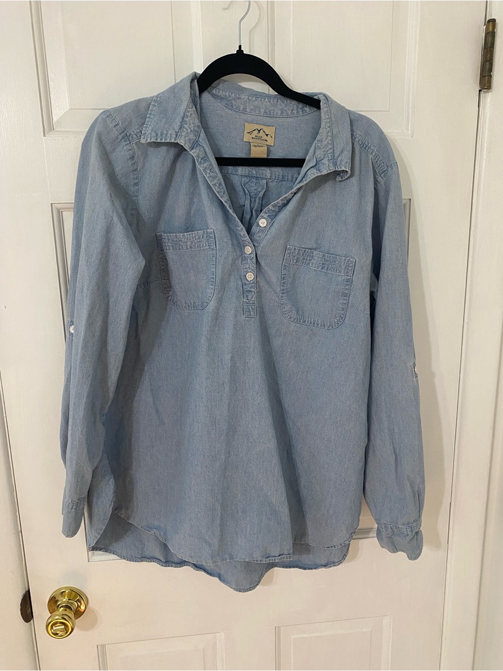 Light Blue Denim-Style Menās Shirt - Unknown Brand